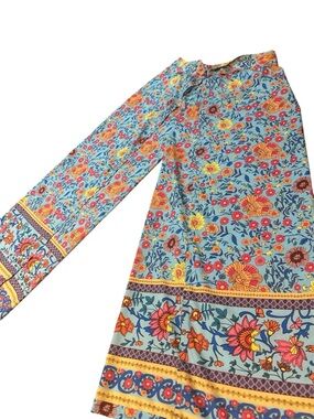 Plus Size Floral Wide Leg Pants Blue Bohemian Hippie Palazzo Retro Festival
